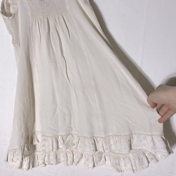 Vintage Y2K Meadow Lane Cream Embroidered Babydoll Spaghetti Strap Tank Top M - Picture 11 of 13